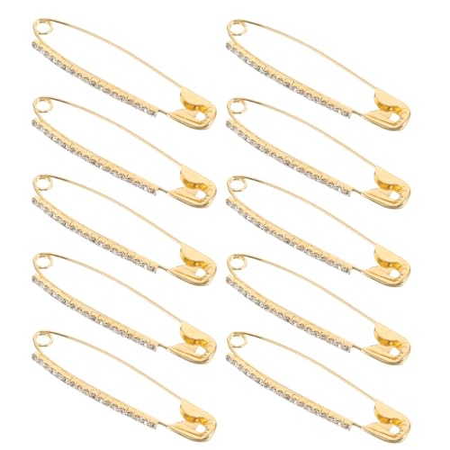DIYEAH 10 Stück Teiliges Set Kristall Sicherheitsnadeln Glitzernde Schmucknadeln für Strickjacken Kleider und Schals Verziert mit Funkelnden Rhinestones für und Accessoires von DIYEAH
