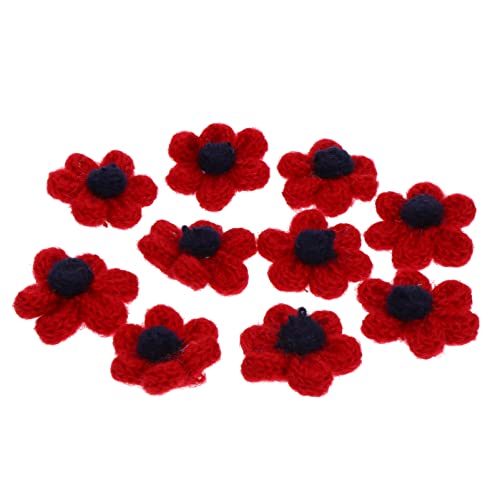 DIYEAH 10 Stück Teiliges Set Wollblumen Applikationen Handgemachte DIY Schmuck und Haaraccessoires für Kleidung Vielseitig für Taschen Schuhe und Mehr Hochwertiges Material Glänzende von DIYEAH