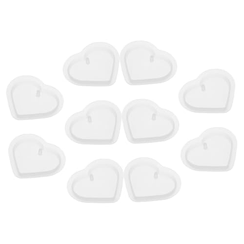 DIYEAH 10 Stück Teiliges Silikonform Herzform Flexible Langlebige Epoxidharz Gießformen für Diy Schmuck Schlüsselanhänger Anhänger Vielseitig für Resin Wachs Kreative Bastelideen von DIYEAH