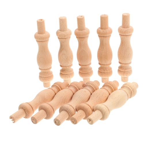 DIYEAH 10 Stück Teiliges Unbehandelte Holzsäulen mit Römischem Säulenkopf Langlebige Baluster für Diy Treppengeländer Garten und Innenraumdekoration von DIYEAH