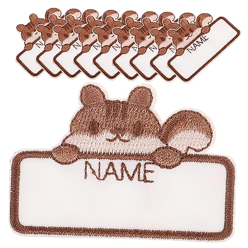 DIYEAH 10 Stück Tiernamen Aufkleber Basteln Nähen Namensschilder Basteln Namensschilder Nähetiketten Für Kleidung Aufnäher Buchstaben Niedliche Patch Kleidungsetiketten DIY von DIYEAH