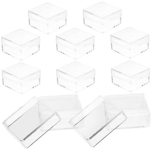 DIYEAH 10 Stück Transparente Aufbewahrungsboxen Quadratisch Kleine Sortierkästen aus Stabilem für Schmuck Perlen Sammlerstücke Vielseitige Mini Organizer von DIYEAH