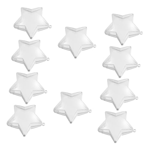 DIYEAH 10 Stück Transparente Plastikkugeln zum Befüllen Diy Stern Ornament für Hochzeiten Feiertage Partys Vielseitige Dekoration und Süßigkeitenbox von DIYEAH