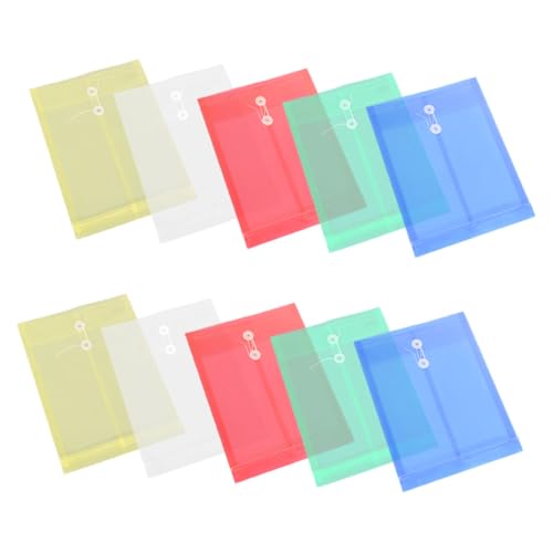 DIYEAH 10 Stück Transparente Pp-dokumentenordnertasche, A4-datei-organizer Mit Kordelverschluss, Große Kapazität, Wasserdicht, Durchsichtiger Aktenumschlag Für Den Einsatz Im Büro, in von DIYEAH