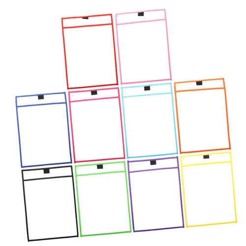 DIYEAH 10 Stück Transparente Wiederverwendbare Dry Erase Dokumententaschen aus Robustem PVC Abwischbare Schreibhüllen für Schule Büro und Zuhause Praktische und Langlebige Transparente von DIYEAH