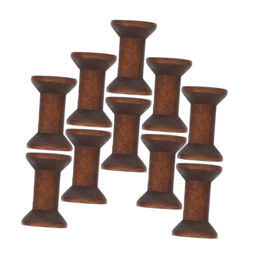 DIYEAH 10 Stück Vintage Holzspulen Antike Leere Bastelspulen für Diy Projekte Handgefertigte Garnspulen Robuste und Einzigartige Handwerkskunst von DIYEAH