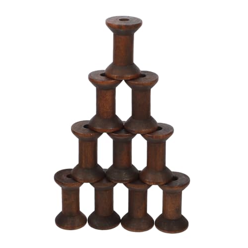 DIYEAH 10 Stück Vintage Holzspulen Natürlichem Holz für Kreative Diy Projekte Garnwickler Dekoration und Handarbeiten für Nähen und Stickerei von DIYEAH