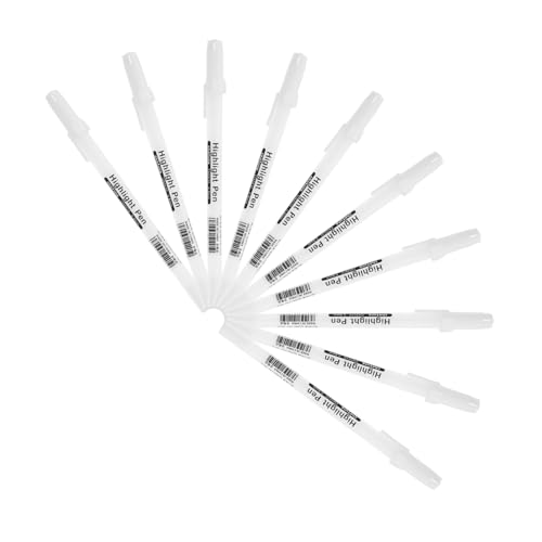 DIYEAH 10 Stück Weiße Highlight Marker Handbemalte Stiftmarkierungen für Kunst Zeichnen Basteln Dunklem für Schüler und Künstler Zufällige Farbe Zufällige Farbe von DIYEAH