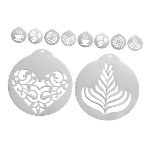 DIYEAH 10 Stück Wiederverwendbare Stencils für Cappuccino Dekoration für Kaffeeliebhaber und Kreative Backprojekte von DIYEAH