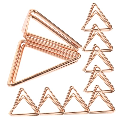 DIYEAH 10 Stück dreieckige Büroklammer schreintischorganizer büroartikel dekorationsclips kartenhalter Hochzeit elegant für Fotoclips in Dreiecksform Mehrzweck-Notizclips Eisen Rose Gold von DIYEAH