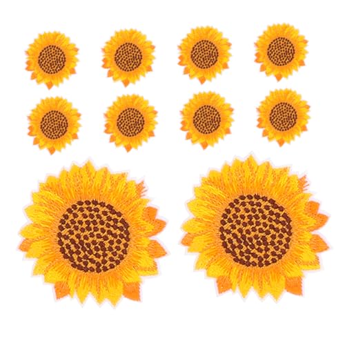 DIYEAH 10 Stück gestickte Aufnäher Hitze Nähflicken aus Polyester Blumen- Kleidungsstück Kleiderflicken für Löcher Stoffblumen Stoffflicken für Kleidung Kleidungsflicken Polyesterfaden von DIYEAH