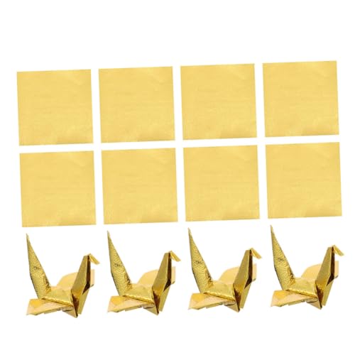 DIYEAH 100 Blatt Quadratisches Origami Papier Goldfarbenes Einseitiges Perlmutt faltpapier für DIY Handwerk Bastelprojekte Partydeko und Schulkunst Leicht zu Schneiden und Kleben von DIYEAH