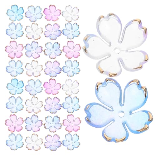 DIYEAH 100 Stück Acryl-Blumenperlen: Mini-Blumen-Abstandshalter-Anhänger zur Schmuckherstellung – Kirschblütenperlen zur Herstellung von Halsketten und Ohrringen von DIYEAH