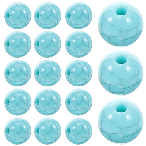 DIYEAH 100 Stück Blaue Türkis Perlen Natürliche Acryl Schmuckperlen zum Auffädeln für DIY Armbänder Halsketten Bastelperlen Schmuckherstellung Zubehör von DIYEAH