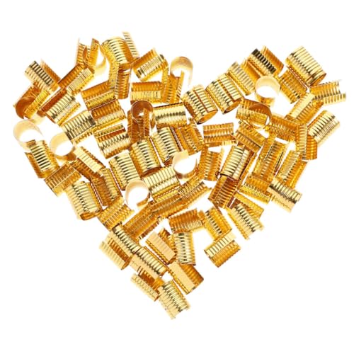 DIYEAH 100 Stück Crimp-ende Schnüre Zur Schmuckherstellung Kabel Schmuckklammern Öffnung Quaste Verschluss Halsketten Crimps Clip Schmuckklemme Zylindrisch Karabinerhaken Eisen Golden von DIYEAH