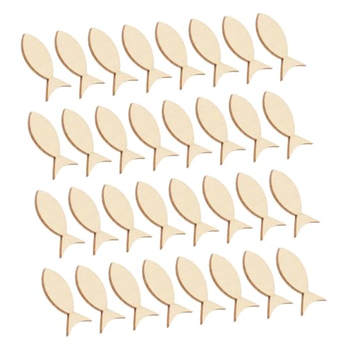 DIYEAH 100 Stück Deko Blätter Aus Holz Zum Basteln Und Stranddekorationen Holzformen Zum Bemalen Unlackierte Holzfische Hängeornamente Tier Holzornamente Fisch Basteln von DIYEAH