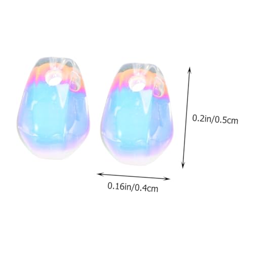 DIYEAH 100 Stück Glasperlen Wassertröpfchen Form mit Querloch Farbverlauf Ab Kleine Diy Schmuckperlen für Armbänder Bastelmaterial für Handgefertigte Haarspangen und Ohrringe von DIYEAH