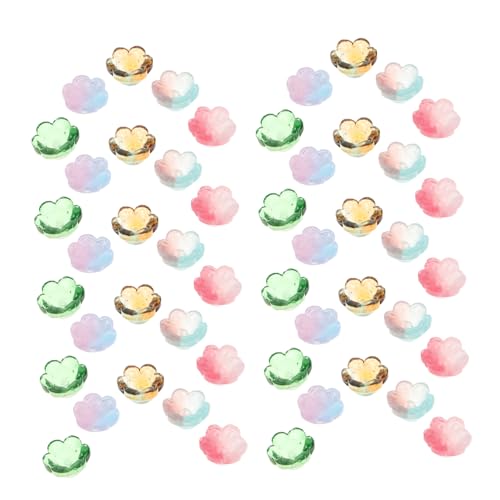 DIYEAH 100 Stück Glasperlen mit Farbverlaufenden Glockenblumen-anhängern Leichte DIY Schmuckperlen für Armbänder und Halsketten Langlebige Bunte Glasdeko zum Basteln und Selbermachen von DIYEAH