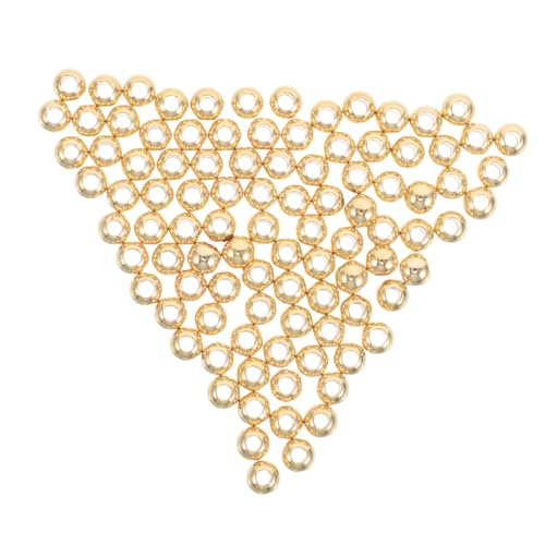 DIYEAH 100 Stück Goldplattierte Spacer Perlen Kupfer Runde Glatte Schmuckperlen Für DIY Armbänder Halsketten Schmuckzubehör DIYEAH 100 Stück Goldplattierte Spacer Perlen Kupfer Runde Glatte Schmuckperlen Für DIY Armbänder Halsketten Schmuckzubehör von DIYEAH
