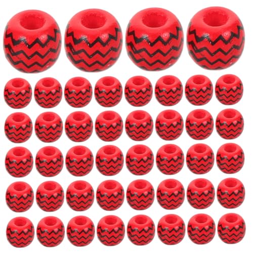 DIYEAH 100 Stück Große Holzperlen Wellenmuster Runde Spacer Beads Für Schmuckherstellung DIY Armbänder Halsketten Dekorationen Natürliches Holz von DIYEAH
