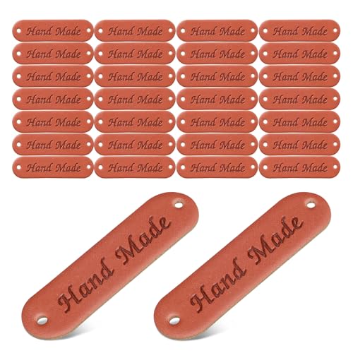 DIYEAH 100 Stück Häkeletiketten für handgefertigte Artikel – geprägte PU-Lederetiketten für handgefertigte Kleidung und Taschen – Nähetiketten für Häkelarbeiten und DIY-Projekte DIYEAH 100 Stück Häkeletiketten für handgefertigte Artikel – geprägte PU-Lederetiketten für handgefertigte Kleidung und Taschen – Nähetiketten für Häkelarbeiten und DIY-Projekte von DIYEAH