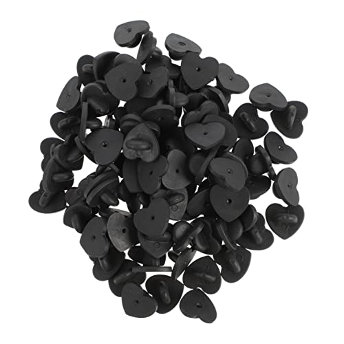 DIYEAH 100 Stück Herzförmige Broschenverschluss Gummierte Anstecker Robuste Pin Rückseiten für Abzeichen Namensschilder und Diy Schmuckherstellung von DIYEAH