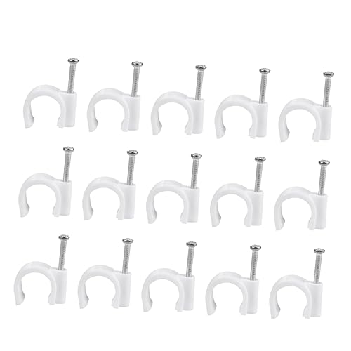 DIYEAH 100 Stück Kabelclip Aus Stahlnägeln Klemmen Schwere Ausführung Clips Kabelkanal-set Kabelklemmen Drahthalter Für Kabel Schnurabdeckungen Für Drähte Schwere Duty Rohrschelle Weiß von DIYEAH