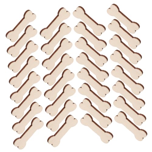 DIYEAH 100 Stück Knochen Dekorative Holzstücke Holzperlen Basteln Hundeknochenförmiges Hundeknochenausschnitte Aus Holz Hund Holzausschnitte Holz Handwerk Knochenschmuck Khaki von DIYEAH
