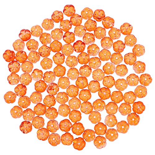 DIYEAH 100 Stück Kürbisperlen Anhänger Charms Diy Schmuck Zubehör Orange für Kreative Bastelprojekte und Schmuckherstellung von DIYEAH