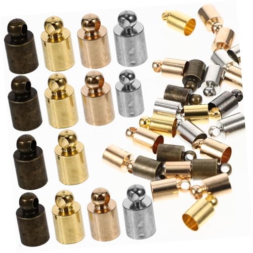 DIYEAH 100 Stück Kupfer Quasten Endkappen Langlebige Metall Kordel Stopper DIY Schmuckzubehör für Halsketten Armbänder Ohrringe Mischfarbig Leicht Hautfreundlich Vielseitig Verwendbar von DIYEAH