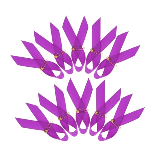 DIYEAH 100 Stück Lila Awareness Ribbon Pins mit Robustem Ansteckverschluss Satinierte Sicherheitsnadeln Wiederverwendbar Symbolisch gegen Häusliche Gewalt für Charity und von DIYEAH