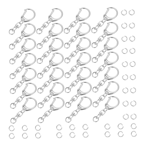 DIYEAH 100 Stück Metall Karabinerhaken C-förmig Drehbar Schlüsselanhänger Clips aus Zinklegierung Kleine Federhaken für DIY Schmuckherstellung und Schlüsselbund Zubehör Langlebig und DIYEAH 100 Stück Metall Karabinerhaken C-förmig Drehbar Schlüsselanhänger Clips aus Zinklegierung Kleine Federhaken für DIY Schmuckherstellung und Schlüsselbund Zubehör Langlebig und von DIYEAH