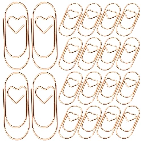 DIYEAH 100 Stück Mini Herz Büroklammern Roségold Metall Clips für Dokumente Notizen und Bücher Kreative Praktische Schreibwaren für Büro und Schule von DIYEAH