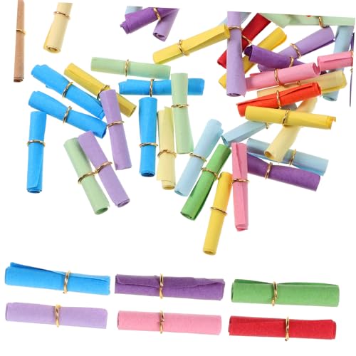 DIYEAH 100 Stück Mini Wunschflaschen Papierrollen Bunte Dekoration für Liebesbriefe und DIY Bastelprojekte Glückspapier für Besondere Anlässe von DIYEAH