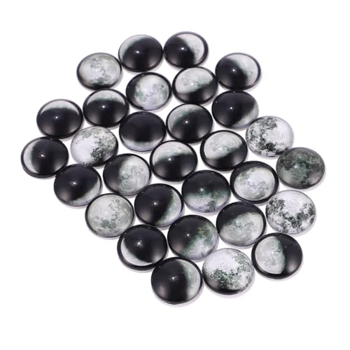 DIYEAH 100 Stück Mondfinsternis Glas Cabochons Halbkreis Rückseite Flache Glaskuppeln Mit Weltraum Thema Für Schmuck Selber Machen Und DIY Bastelprojekte von DIYEAH