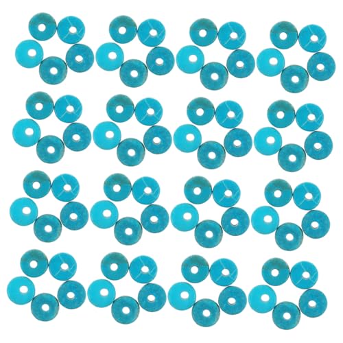DIYEAH 100 Stück Natur Türkis Spacer Perlen Flach Rund Lose Edelstein Perlen mit Löchern für Armband Halskette Schmuckherstellung Diy Zubehör von DIYEAH