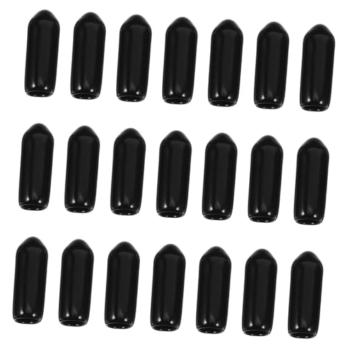 DIYEAH 100 Stück Pvc-schraubenabdeckungen, Schwarze Gummi-endkappen Für Schrauben, Flexibler Schraubengewindeschutz, Elektrische Drahtkappe, Rohrstangen-bolzenspitzen, Schwarz, 4,5 Mm von DIYEAH