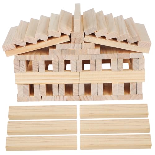 DIYEAH 100 Stück Teiliges Holzklötzchen Basteln und Bauen Natürliche Holzmaserung Fördert Räumliches Denken Geeignet für Erwachsene Stapelbar und Tragbar für Kreative DIY projekte von DIYEAH