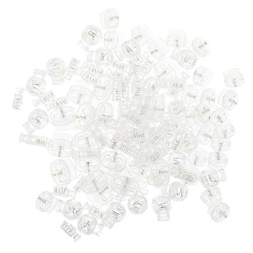 DIYEAH 100 Stück Transparente Schweinenase Knöpfe Austauschbare Kordelstopper Federstopper Knebelverschluss Kordelstopper Endstopper Kleidungsband Knebelverschluss von DIYEAH