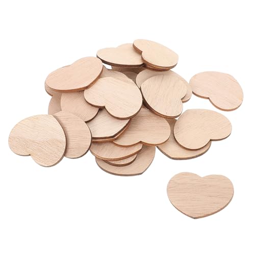 DIYEAH 100 Stück Unlackierte Herzförmige Holzslices für Diy Hochzeits Tags und Valentinstag Dekoration Vielseitige Holzornamente für Kreative Projekte von DIYEAH