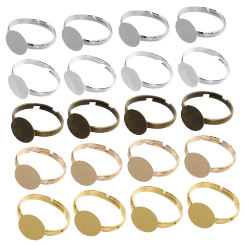 DIYEAH 100 Stück Verstellbare Ringschiene Flaches Rundes Metall Lünette Tablett Ringbasis für Schmuckherstellung DIY Farben Langlebig Komfortabel und Sicher für Edelsteine und Perlen DIYEAH 100 Stück Verstellbare Ringschiene Flaches Rundes Metall Lünette Tablett Ringbasis für Schmuckherstellung DIY Farben Langlebig Komfortabel und Sicher für Edelsteine und Perlen von DIYEAH