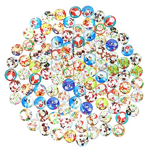 DIYEAH 100 Stück Weihnachtsschmuck Aus Edelsteinen Für Den Baum Große Weihnachtsornamente Metallische Rosen Cabochons Weihnachtsdekorationen Kuppel Edelstein Patch von DIYEAH