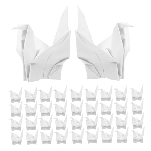 DIYEAH 100 Stück Weiße Origami Figuren Gefaltete DIY Papier-Girlande Elegante Hochzeit Party Dekoration Foto Requisiten Hintergrund Wiederverwendbar Tragbar für Geburtstag und Zuhause von DIYEAH