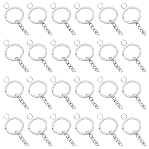 DIYEAH 100 Stück flache Schlüsselanhänger mit Kette und offenen Biegeringen, geteilte Schlüsselanhängerringe, Kit, Befunde für Schlüsselanhänger, Schmuckherstellung, Zubehör, Basteln DIYEAH 100 Stück flache Schlüsselanhänger mit Kette und offenen Biegeringen, geteilte Schlüsselanhängerringe, Kit, Befunde für Schlüsselanhänger, Schmuckherstellung, Zubehör, Basteln von DIYEAH