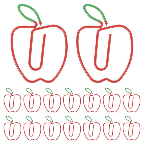 DIYEAH 100 Stück süße Büroklammern: Einzigartiges Lesezeichen im Apfel-Design – kleines Lesezeichen aus Metall zur Dateiorganisation – tragbare Memo-Clips für das Reisebüro DIYEAH 100 Stück süße Büroklammern: Einzigartiges Lesezeichen im Apfel-Design – kleines Lesezeichen aus Metall zur Dateiorganisation – tragbare Memo-Clips für das Reisebüro von DIYEAH