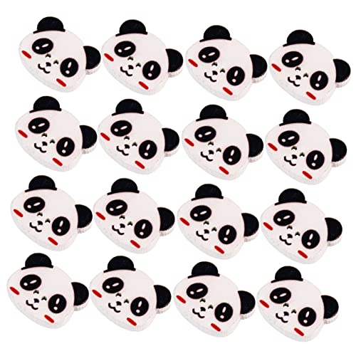 DIYEAH 100st Panda-kopf-holz Knöpfe Knopf Zum Nähen Selber Machen Annähknöpfe Aus Holz Nähverschlüsse Knöpfe Für Kleidung Knöpfe Mit Löchern Handgefertigt Holzknöpfe Hölzern Niedlich von DIYEAH