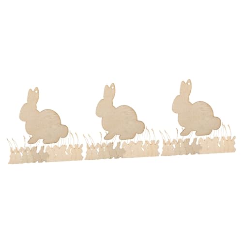 DIYEAH 108 Stk. Teiliges Holzhasen Holzscheiben zum Basteln Unvollendete Holzanhänger aus Naturbelassenem Holz Stabile DIY Osterdeko Anhänger mit Glatter Oberfläche zum Bemalen und von DIYEAH