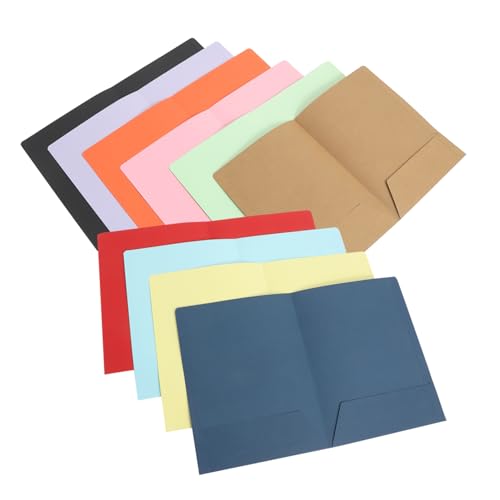 DIYEAH 10 Stück A4-dokumentenordner Mit Taschen Kartenschlitz Dickes Papier Doppeltasche Briefgröße Schulbürobedarf von DIYEAH