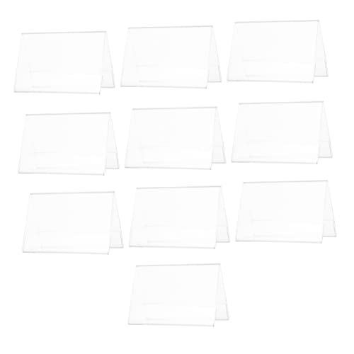 DIYEAH 10Stücke Acryl Namensschild Form Tischkartenhalter für Konferenzen Veranstaltungen und Hochzeiten Stabiler Doppel Displayständer für Namenskarten von DIYEAH