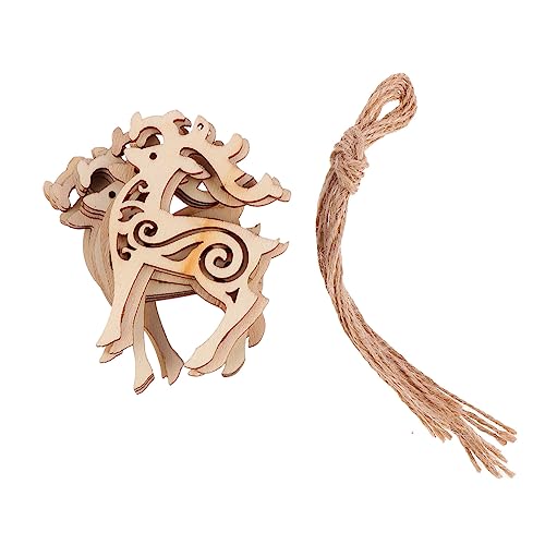 DIYEAH 10Stücke Holzanhänger Rentier Form für Weihnachtsbaum Dekoration Ausgehöhlte Holzausschnitte mit Juteschnur DIY Handwerk und Tischdeko DIYEAH 10Stücke Holzanhänger Rentier Form für Weihnachtsbaum Dekoration Ausgehöhlte Holzausschnitte mit Juteschnur DIY Handwerk und Tischdeko von DIYEAH